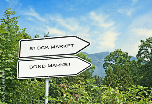 Road signs to bond market and stock market