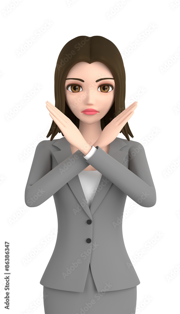 3D illustration character - business woman 3D illustration character - business woman