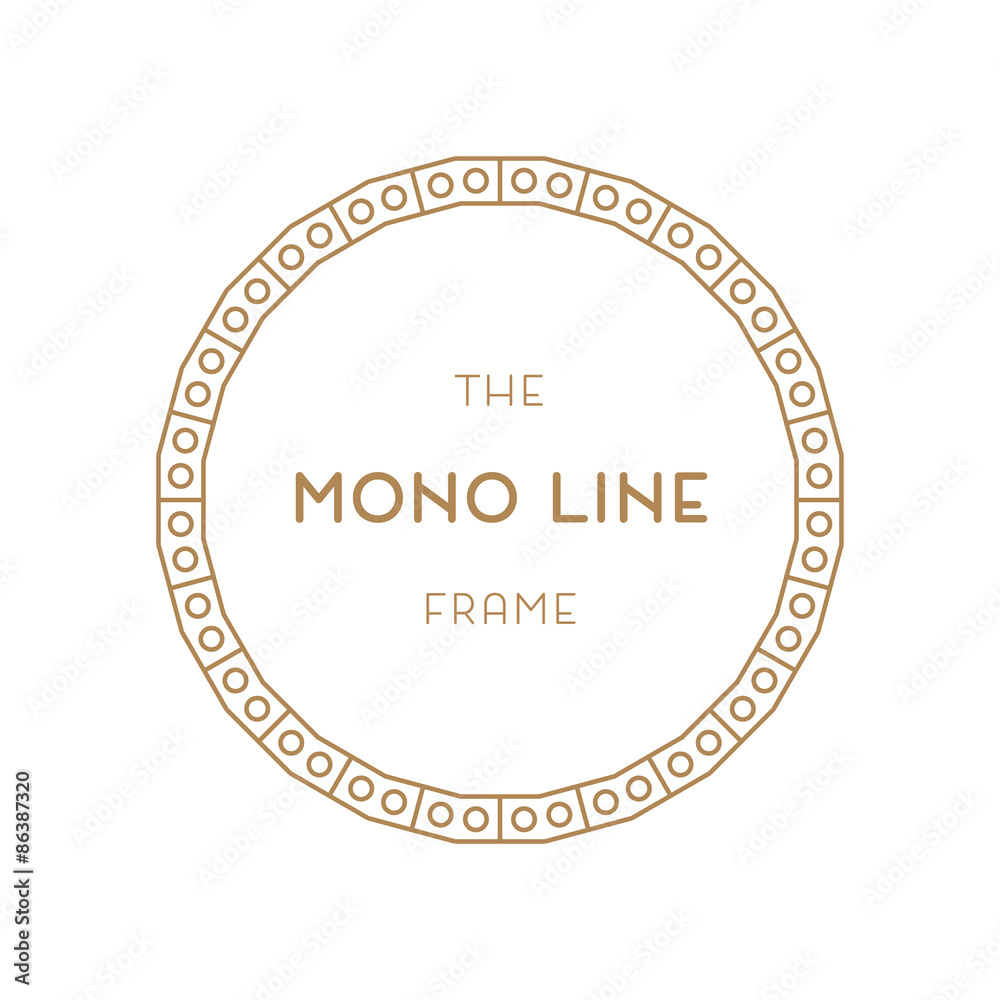 Geometric frame in trendy mono line style. For labels, Trade Mar Geometric frame in trendy mono line style. For labels, Trade Mar