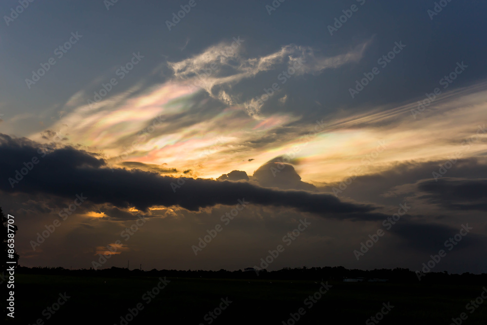 Patterns of clouds on the evening sky. Patterns of clouds on the evening sky.