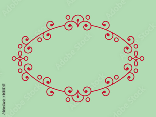 Etno Geometric frame in trendy mono line style.