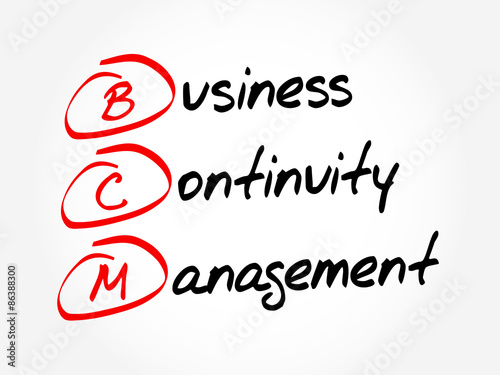 BCM - Business Continuity Management, acronym business concept
