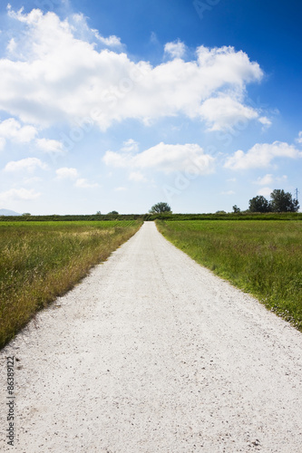 Typical tuscany country road called "white road"