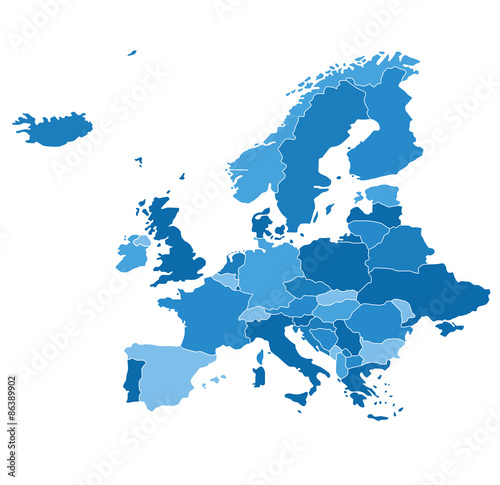 detailed vector map Europe