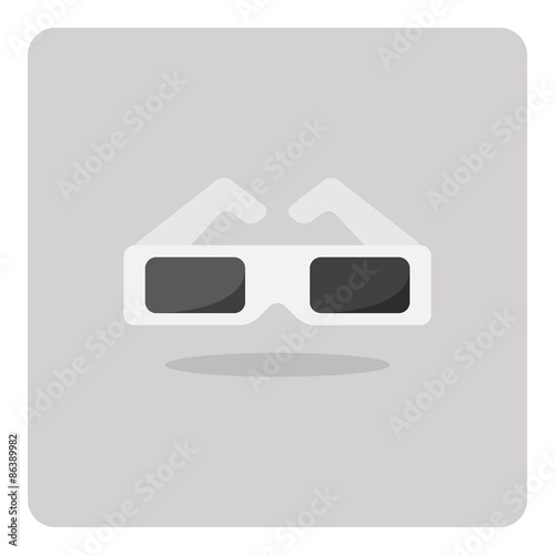 Vector of flat icon, 3D glasses on isolated background