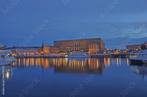 Schloss in Stockholm am Abend
