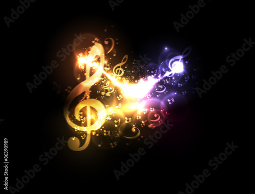 modern light conceptual music notes design, easy editable