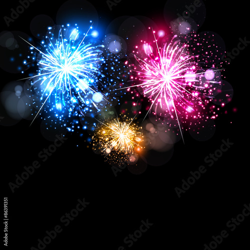 Celebration with fireworks easy all editable