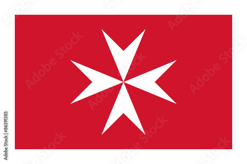 The Merchant Flag of Malta bordered in white
