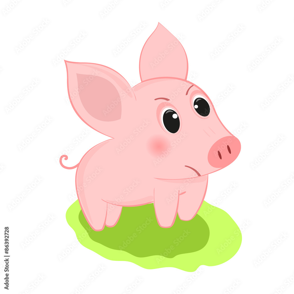 Pig smiling. Cheerful pig. Pig smiling. Cheerful pig.
