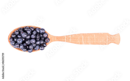 Blueberry in the spoon