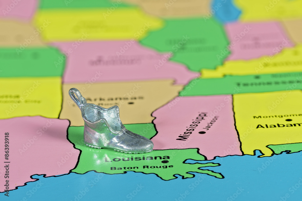 Naklejka premium Toy Boot on the state of Louisiana