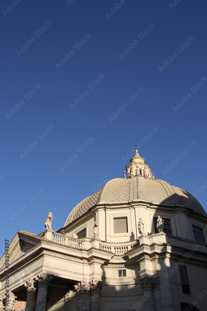 Rome,Italy, Piazza del Popolo. church.