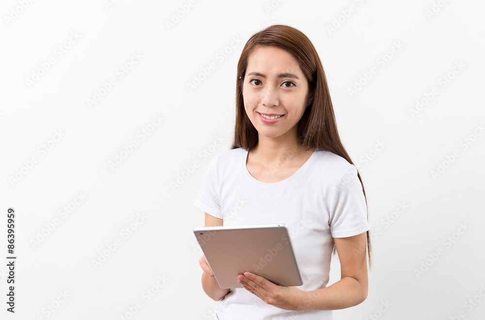 Young woman using digital tablet Young woman using digital tablet