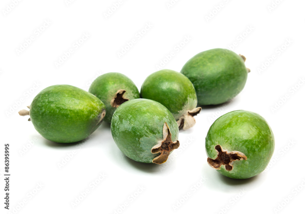 Tropical fruit feijoa isolated on white background Tropical fruit feijoa isolated on white background