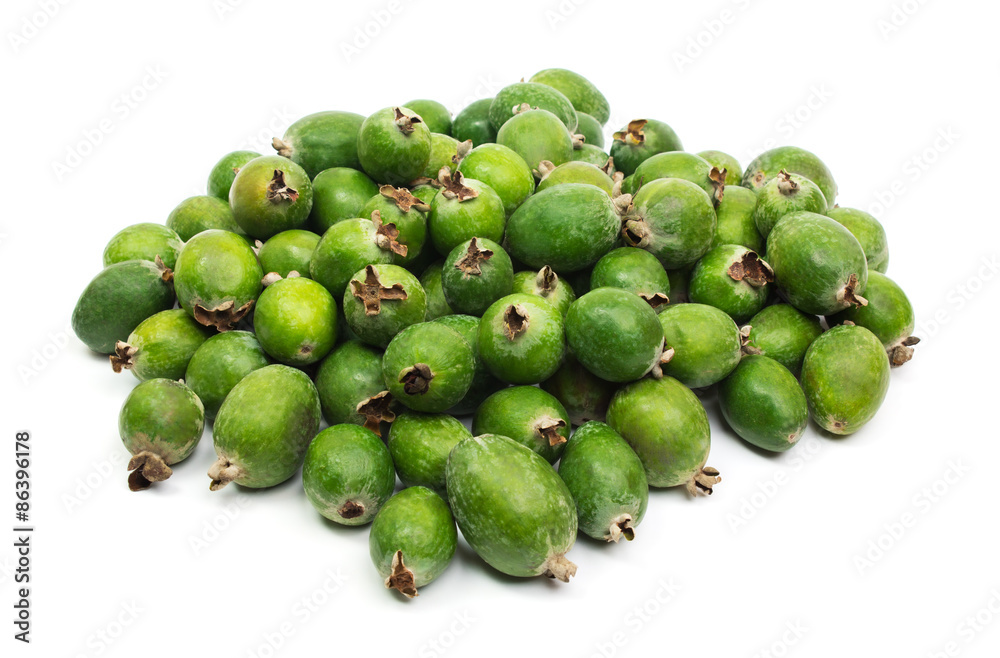 Tropical fruit feijoa isolated on white background Tropical fruit feijoa isolated on white background