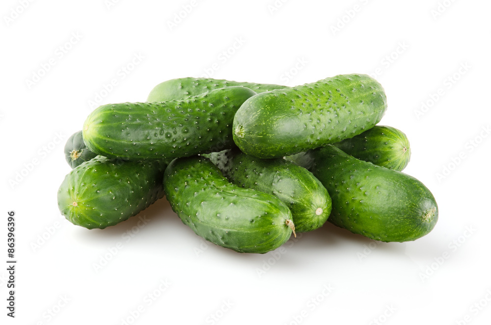 Fresh Cucumbers isolated on white background Fresh Cucumbers isolated on white background
