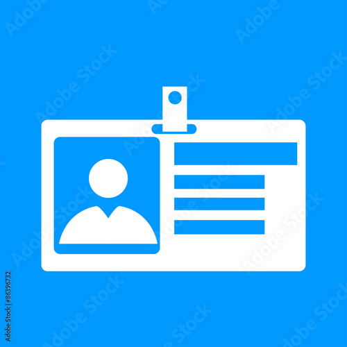 Identification card icon. Flat design style.