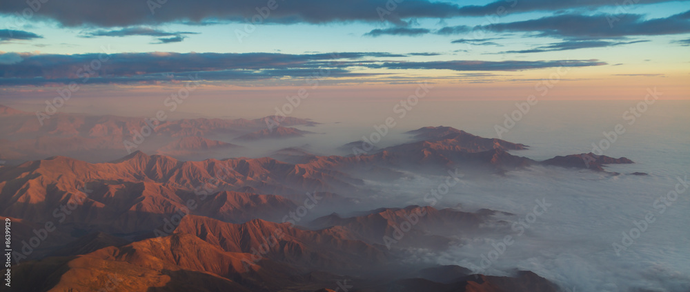 The Andes mountain foothills