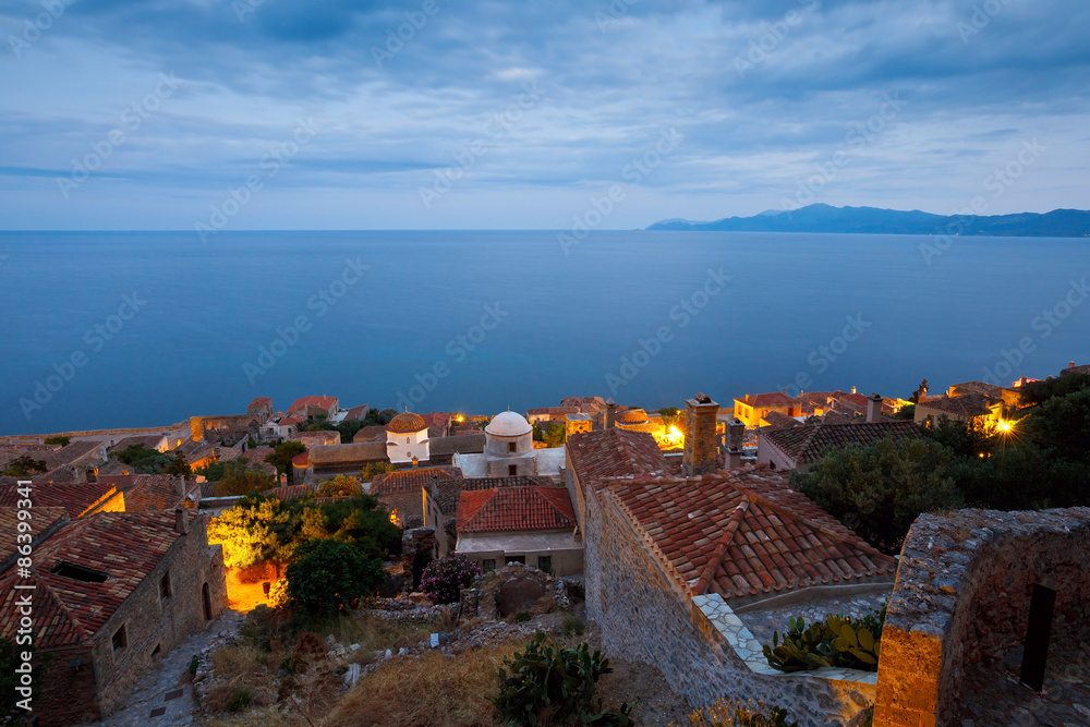 Obraz premium Monemvasia village in Peloponnese, Greece.