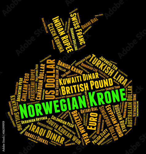 Norwegian Krone Shows Worldwide Trading And Foreign