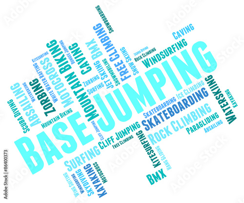 Base Jumping Shows Word Wordcloud And Cliff
