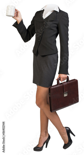 Woman body with suitcase