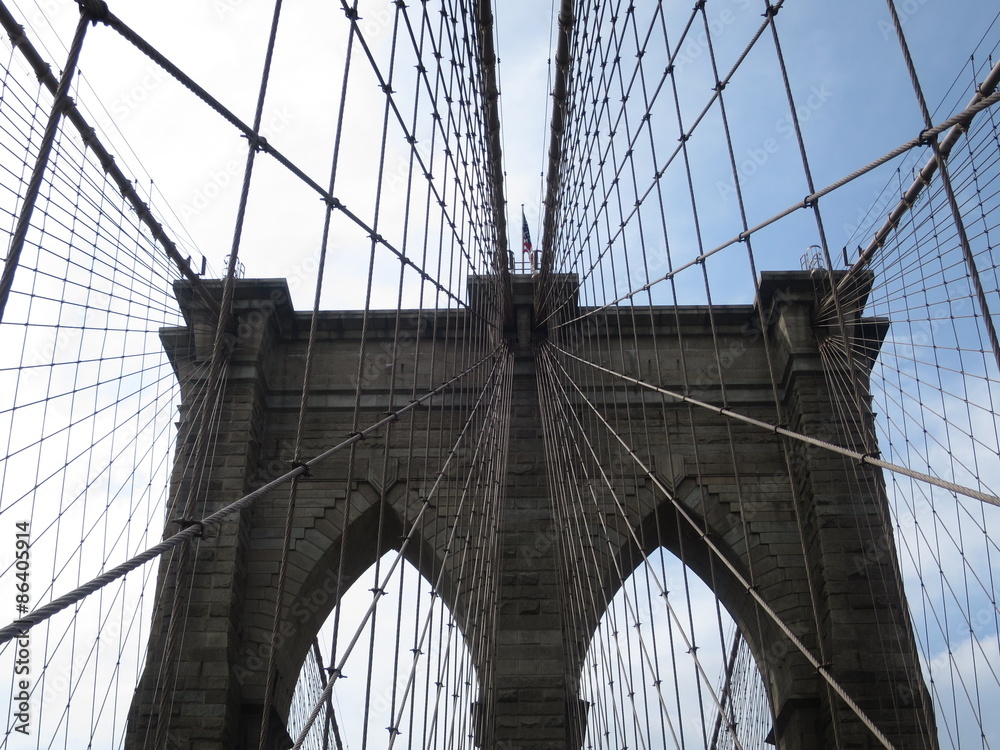 Fototapeta premium Blick von der Brookly Bridge auf Manhattan