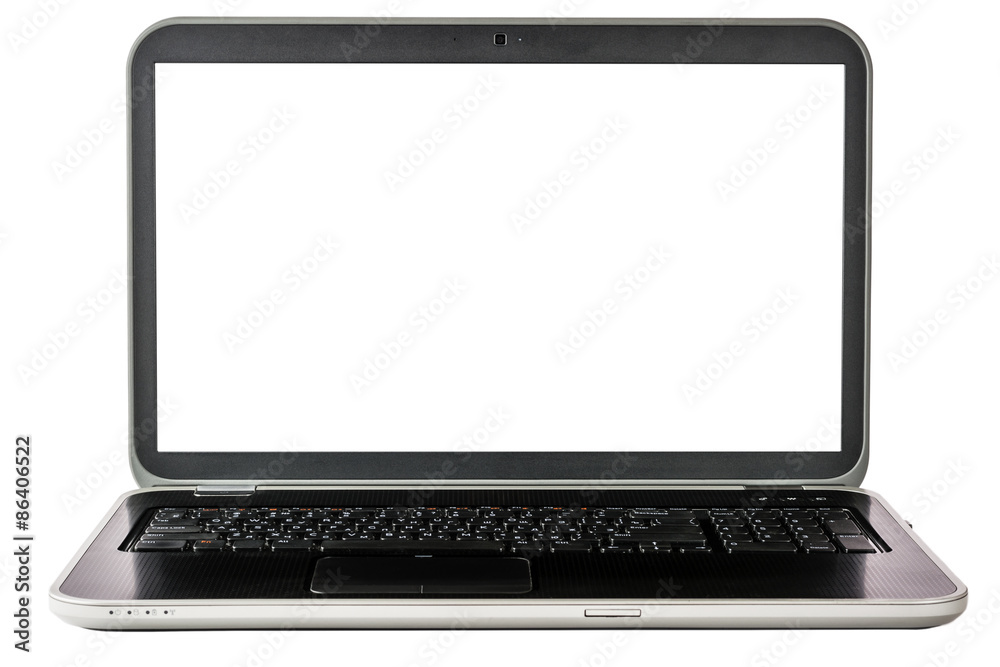 Laptop with blank screen isolated on white background Laptop with blank screen isolated on white background