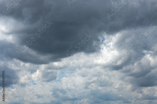 grauer Wolken-Himmel mit dichten Regenwolken
