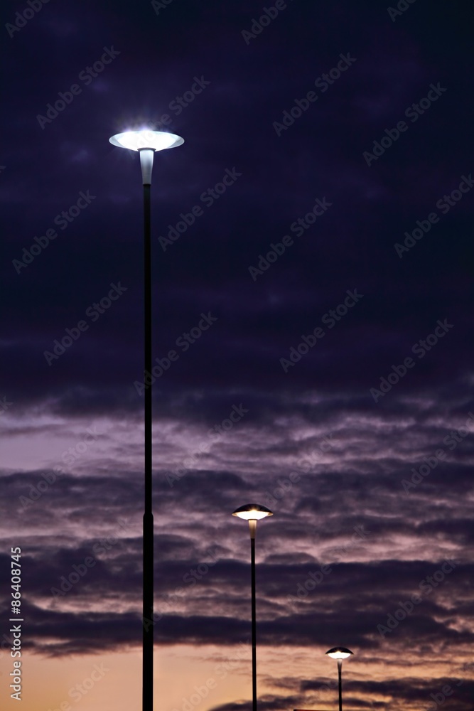 Lamps at night