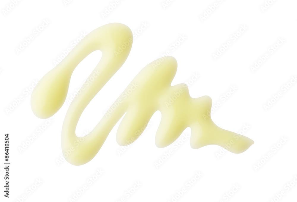 Yellow color cosmetic cream drop on background Yellow color cosmetic cream drop on background