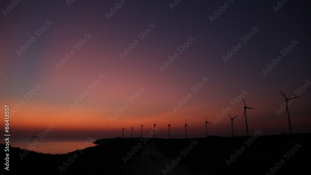 Wind Turbines at Sunset