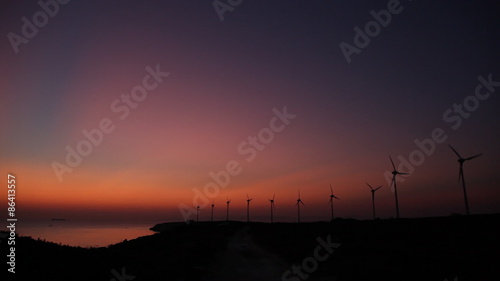 Wind Turbines at Sunset