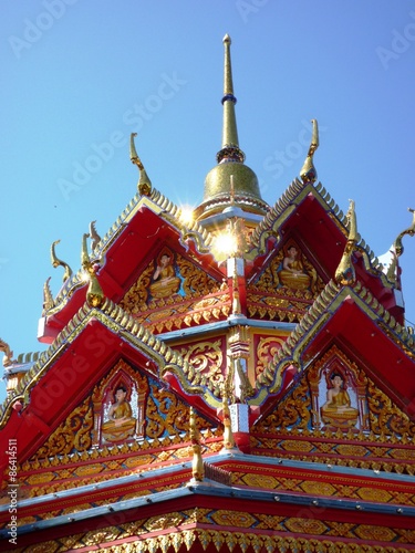 Beautiful and colorful Burma temple in Penang, Malaysia 