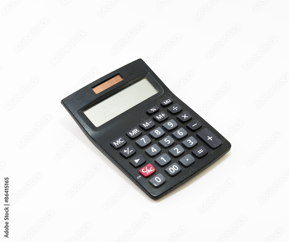 Isolated black calculator on white background Isolated black calculator on white background