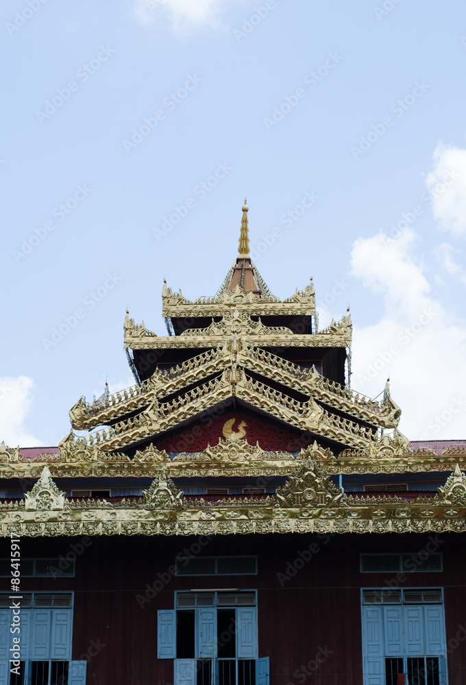 roof of temple myanmar style at wat Tai Ta Ya Monastery, Payaton roof of temple myanmar style at wat Tai Ta Ya Monastery, Payaton