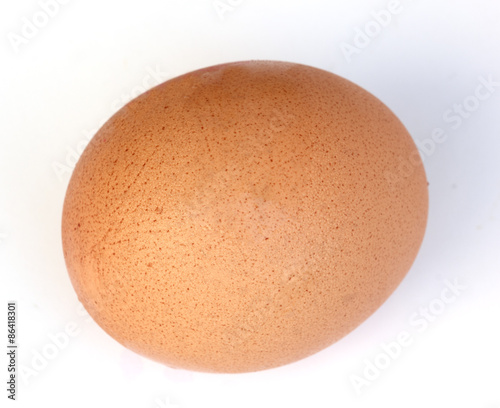Close-up egg on white background