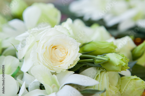 Floral arrangement at a wedding ceremony