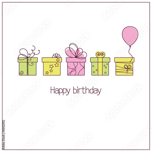 Hand drawn style gift boxes for birthday or other holiday design