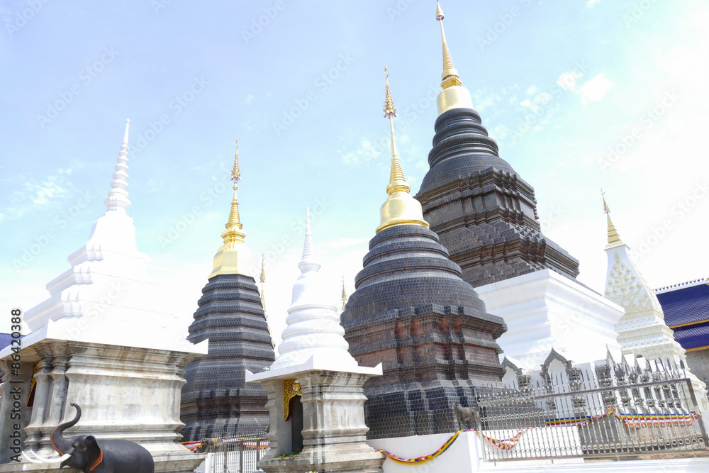 architecture of buddhist pagoda in Thailand