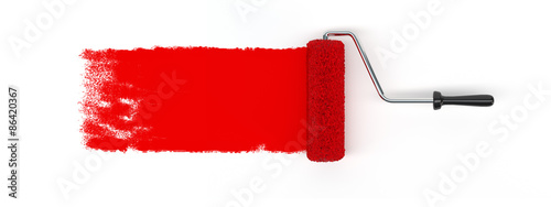 Red roller brush