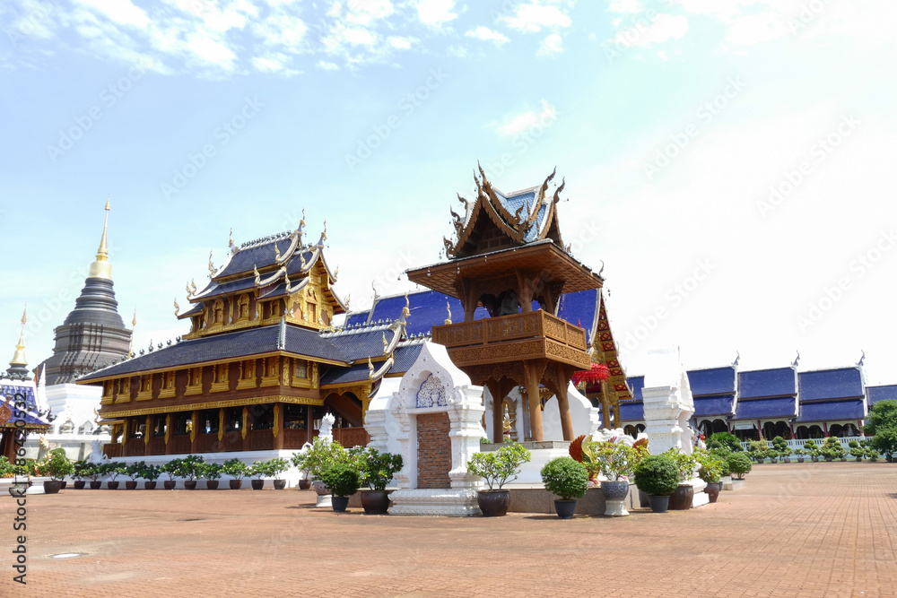 architecture of buddhist church in temple