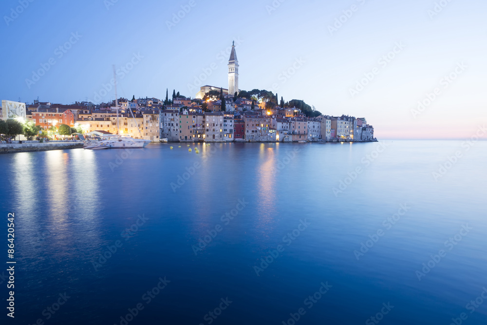 Sunset in old town of Rovinj