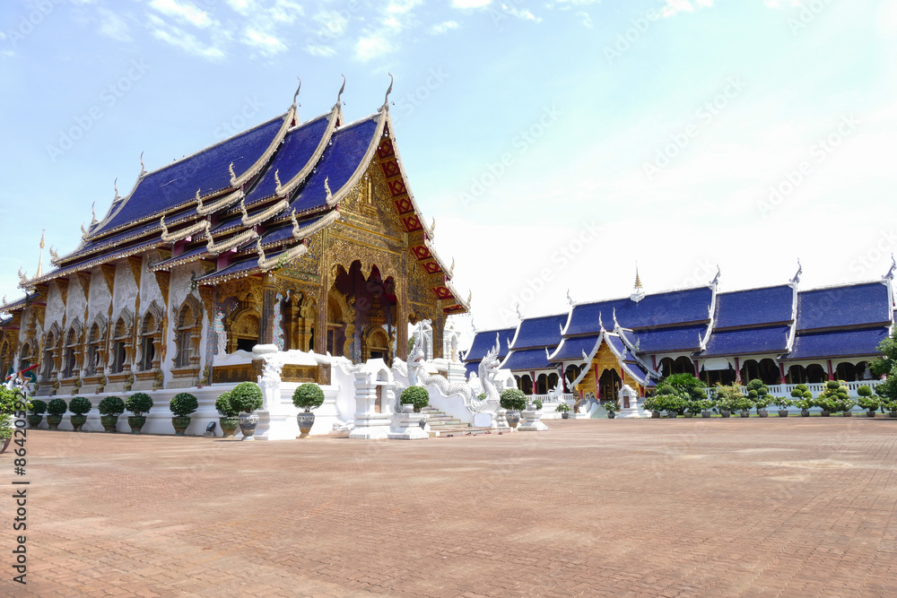 architecture of buddhist church in temple