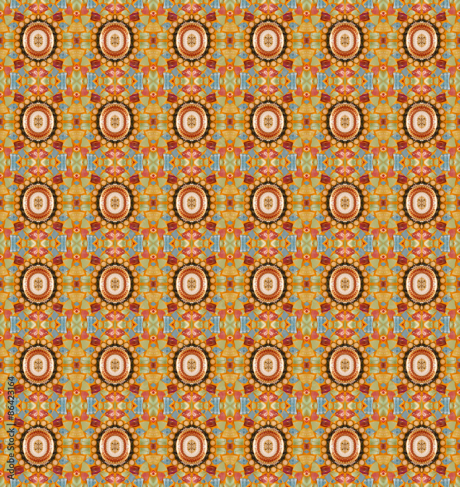 Seamless pattern made from asian traditional dish and colorful s