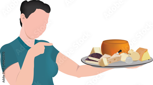 vassoio di formaggi misti di latte 