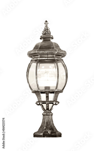 vintage lamp on white background