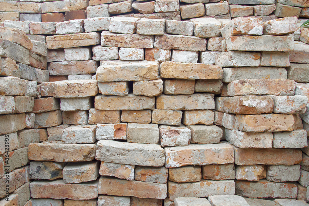 stack of old bricks