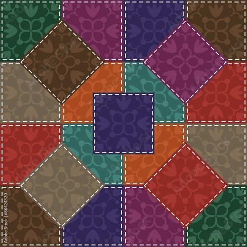 patchwork background with different patterns